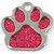 Pink paw shaped glitter enamel dog tag.