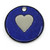 Blue glitter dog tag with heart design