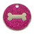 Pink glitter dog tag with bone design