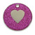 Pink glitter dog tag with heart design