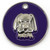 Purple enamel engraved pet tag with dog picture