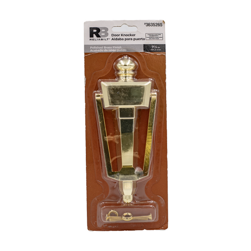 Reliabilt - Door Knocker - 7.25" - Polished Brass Finish - 1pk - #3635265