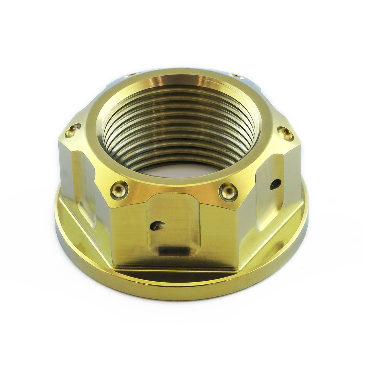 Titanium Flanged Axle Nut M24x(1.50mm) Drilled Rear Wheel | Pro-Bolt