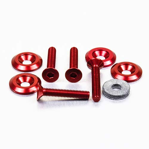 Orange Aluminum Countersunk Washers - 3mm, Dhawk Racing Brand, For RC Cars & Buggies