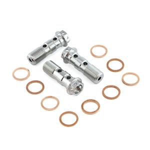 Stainless Steel Banjo Bolt Double M10x(1.00mm) Race Spec Rear Caliper Pack x3