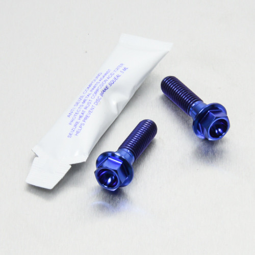Titanium Front Brake Caliper Mount Bolt Kit Blue