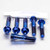 Titanium Top & Bottom Clamp Yoke Pinch Kit Blue