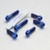Titanium Top & Bottom Clamp Yoke Pinch Kit Blue