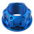 Titanium Flanged Axle Nut M16x(1.25mm) Drilled Front Wheel Blue