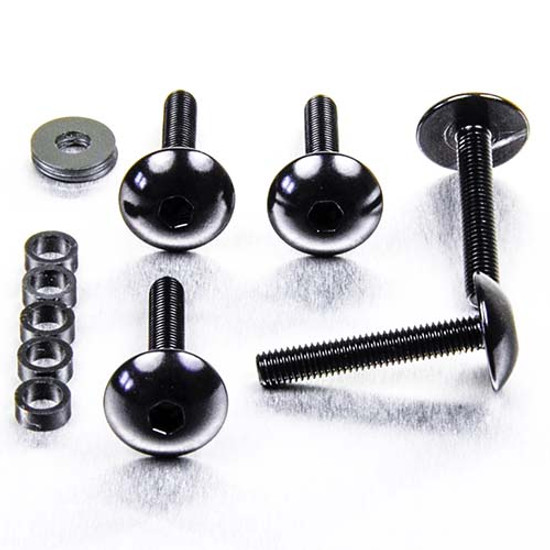 Aluminium Dome Head Bolt M5x(0.80mm)x30mm (16mm O/D) Pack x5 Black