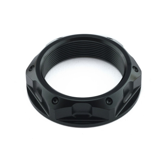 Aluminium Flanged Top Yoke Nut M33x(1.00mm) (Open) Black