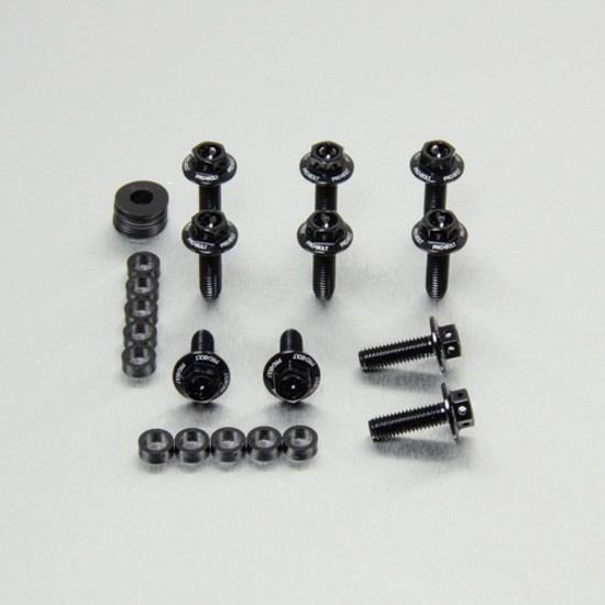 Aluminium Flanged Hex Bodywork Bolt M5x(0.80mm)x16mm Race Spec Etched Pack x10 Black