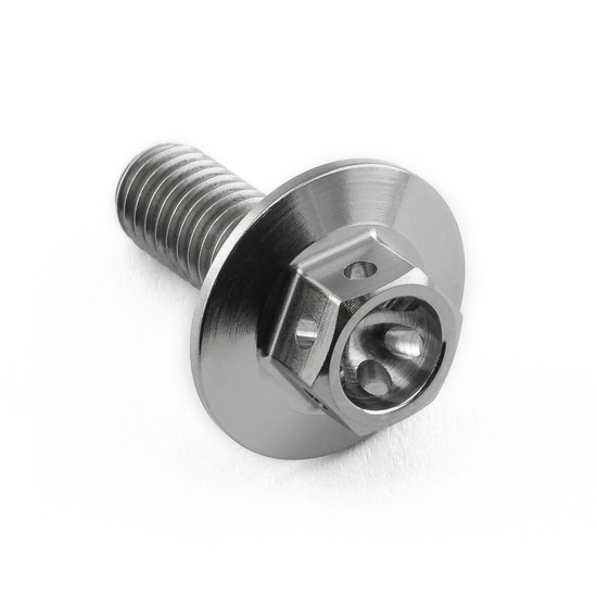 Titanium Flanged Hex Head Bolt M6x(1.00mm)x16mm (16mm O/D) Race Spec