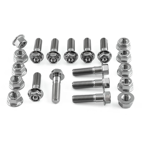 Titanium Disc Bolt M8x30mm Flanged Hex & M8 Lock Nut Pack x10