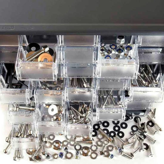 Stainless Steel Assorted Sizes 500 Piece Cabinet
