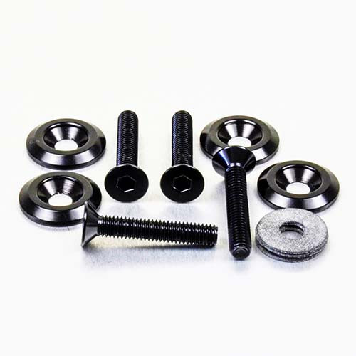 Aluminium Countersunk Bolts (M6x35mm) & Washers (M6x22mm) Pack x4 Black