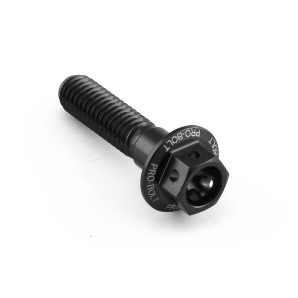 Aluminium Shouldered Flanged Hex Bolt M6x(1.00mm)x25mm Race Spec Etched Black