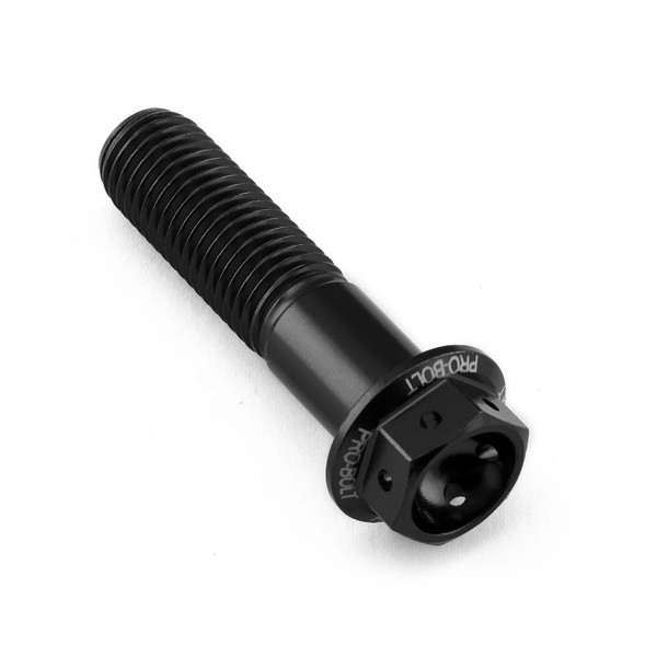 Aluminium Flanged Hex Head Bolt M10x(1.25mm)x40mm Race Spec Etched Black