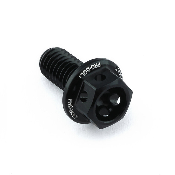 Aluminium Flanged Hex Head Bolt M5x(0.80mm)x10mm Race Spec Etched Black