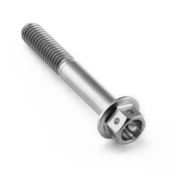 Titanium Flanged Hex Head Bolt M6x(1.00mm)x40mm Race Spec