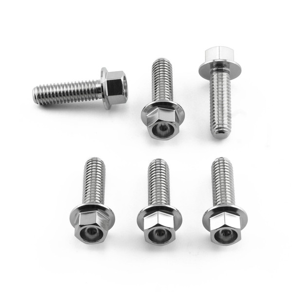 Stainless Steel Disc Bolt Flanged Hex M6 x 20mm Rear Pack x6