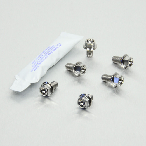 Titanium Disc Bolt M6x12mm Flanged Hex Pack x6 Front