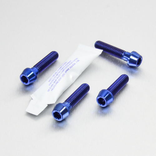 Titanium Pillion Footrest Hanger Bolt Kit Blue