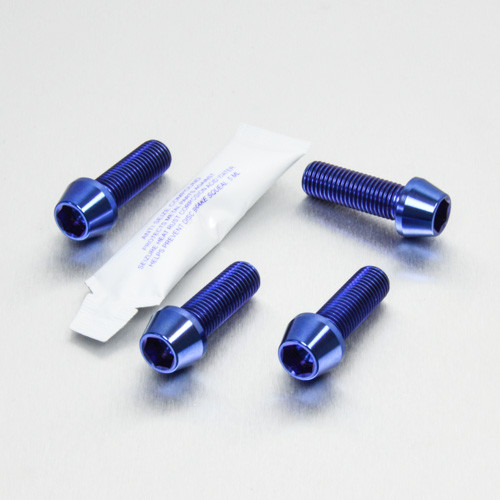 Titanium Pillion Footrest Hanger Bolt Kit Blue