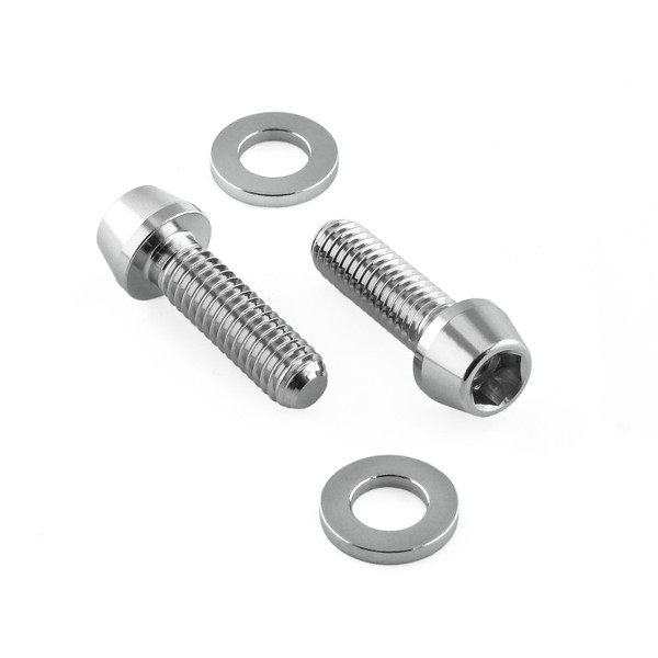 Stainless Steel Cycle Caliper Kit M6x(1.00)x20mm Tapered Socket Cap & Washers