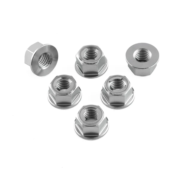 Titanium Sprocket Nuts M8x(1.25mm) Locking Pack x 6