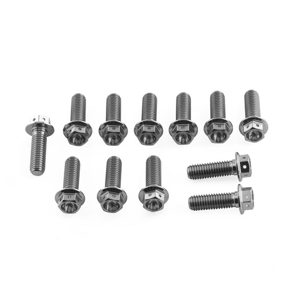 Titanium Disc Bolt M8x25mm Flanged Hex Pack x12 Race Spec