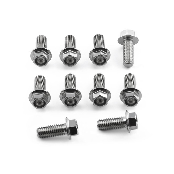 Stainless Steel Disc Bolt M8x(1.25mm)x20mm Flanged Hex Pack x10