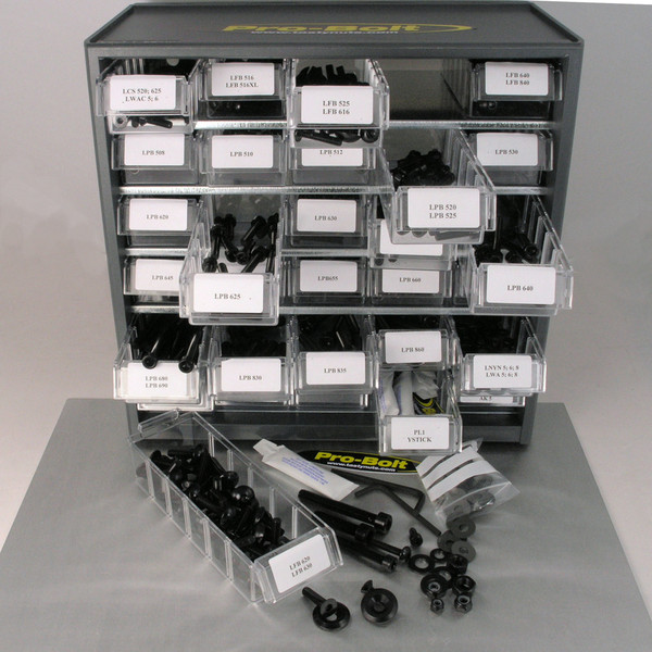 Aluminium Assorted Sizes 2000 Piece Cabinet Black