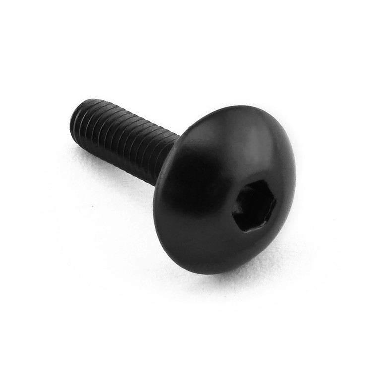 Aluminium Dome Head Bolt M4x(0.70mm)x15mm (12mm O/D) Black