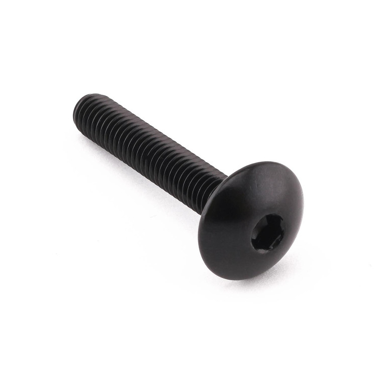 Aluminium Dome Head Bolt M6x(1.00mm)x35mm Black