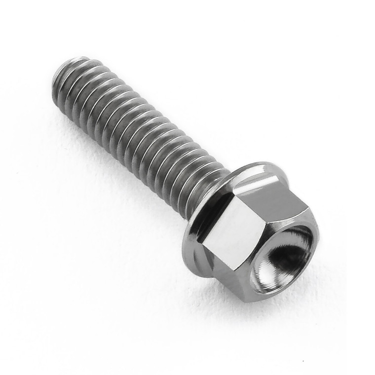 Titanium Flanged Hex Head Bolt M4x(0.70mm)x15mm