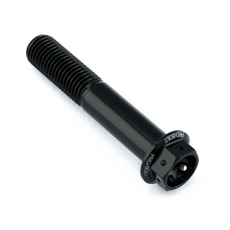 Aluminium Flanged Hex Head Bolt M10x(1.25mm)x55mm Race Spec Etched Black