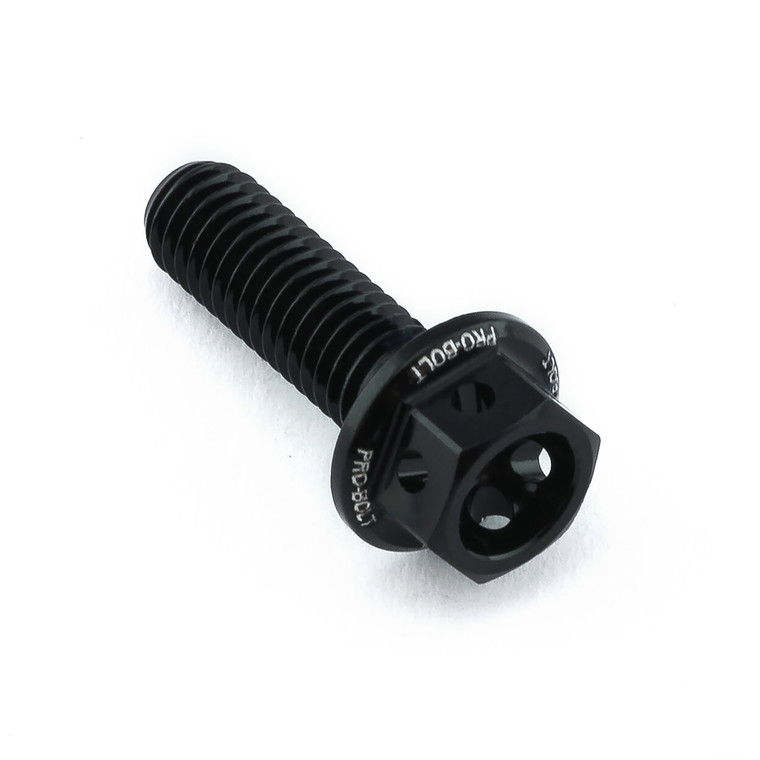 Aluminium Flanged Hex Head Bolt M5x(0.80mm)x16mm Race Spec Etched Black
