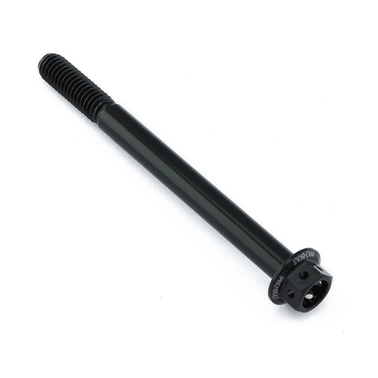 Aluminium Flanged Hex Head Bolt M6x(1.00mm)x70mm Race Spec Etched Black