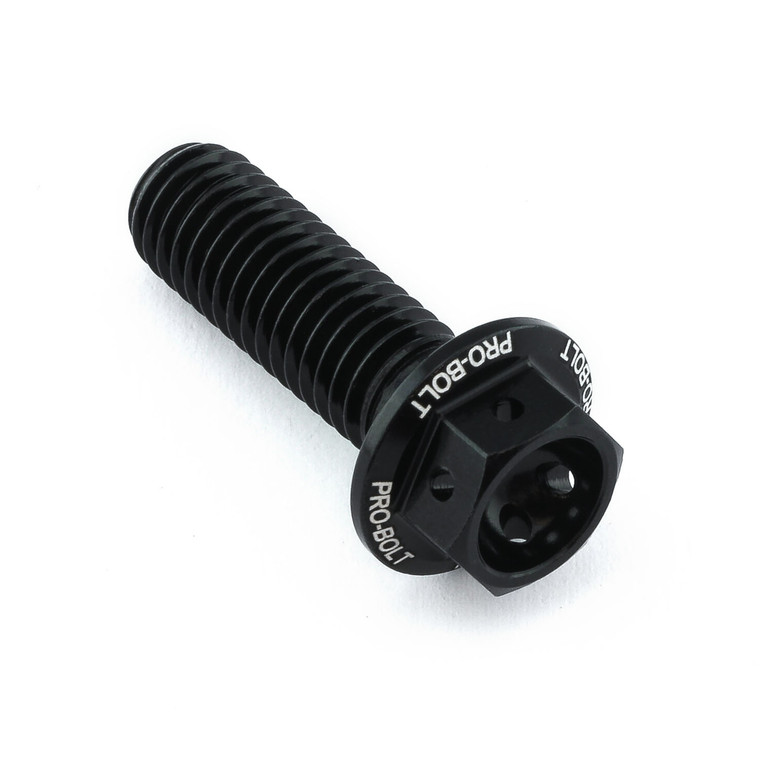 Aluminium Flanged Hex Head Bolt M8x(1.25mm)x25mm Race Spec Etched Black