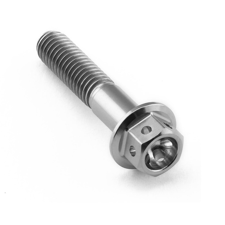 Titanium Flanged Hex Head Bolt M6x(1.00mm)x30mm Race Spec