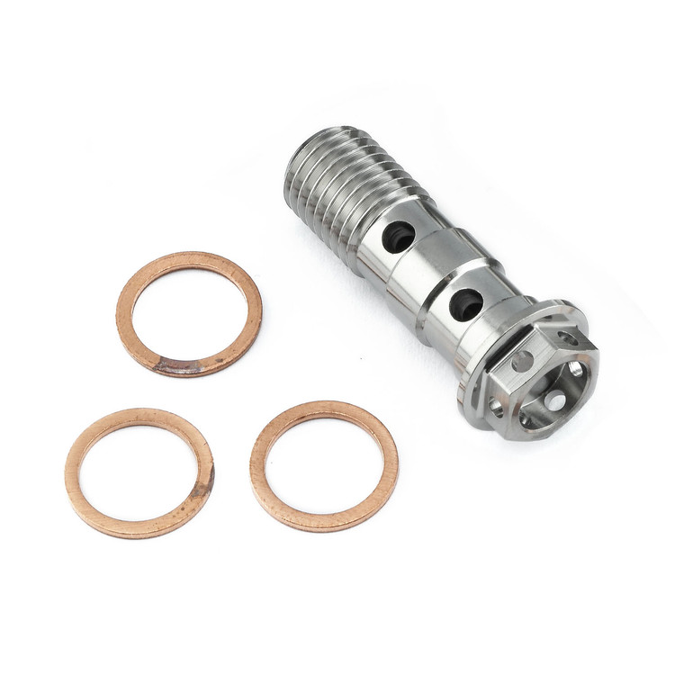 Titanium Banjo Bolt Double M10x(1.25mm) Race Spec