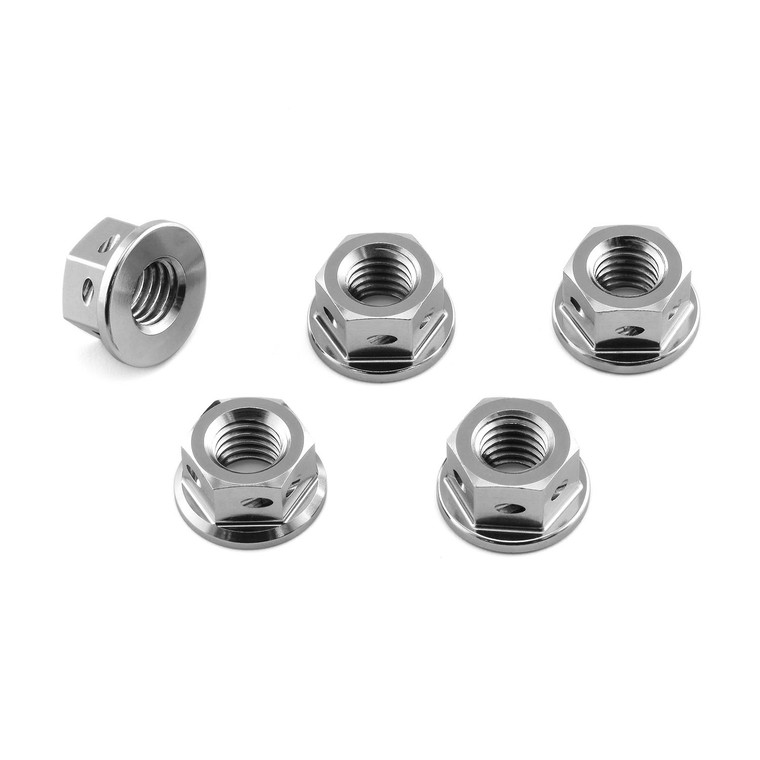 Titanium Sprocket Nuts M8x(1.25mm) Drilled Pack x5