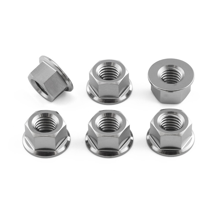 Titanium Sprocket Nuts M8x(1.25mm) Pack x6