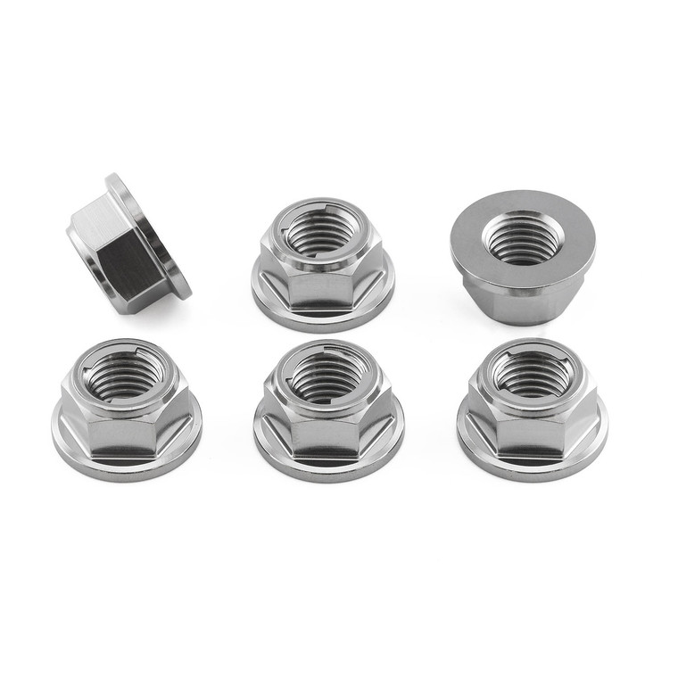 Titanium Sprocket Nuts M10x(1.25mm) Lock Pack x6