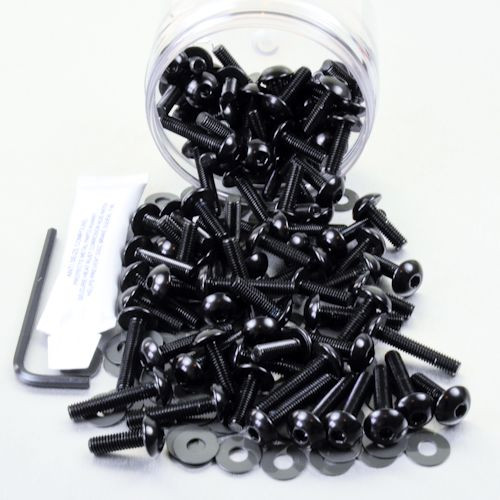 Aluminium Tub Dome/Fairing Bolts M5 100 Piece Black