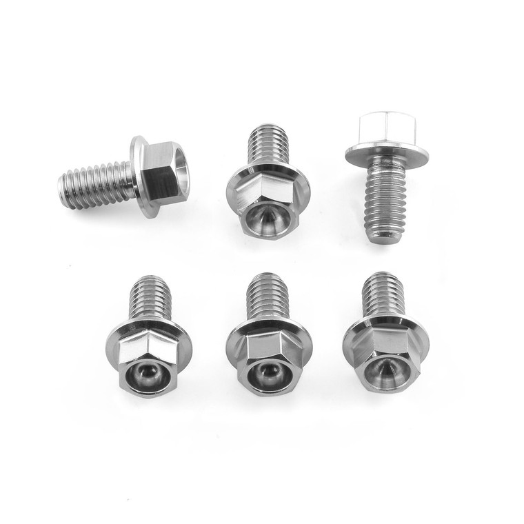 Stainless Steel Disc Bolt Flanged Hex M6 x 12mm Rear Pack x6