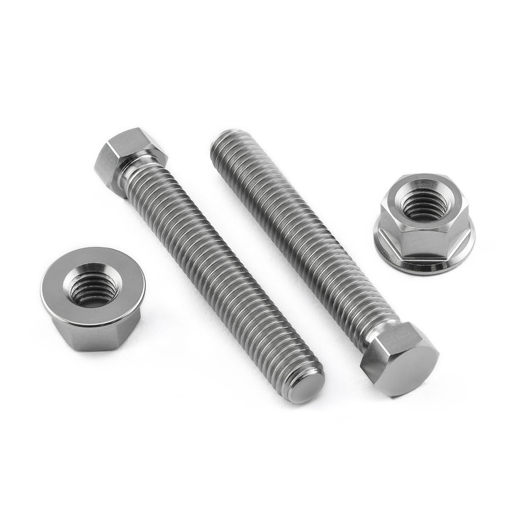 Titanium Axle Adjuster Bolt & Nut Kit M8x(1.25mm)x50mm