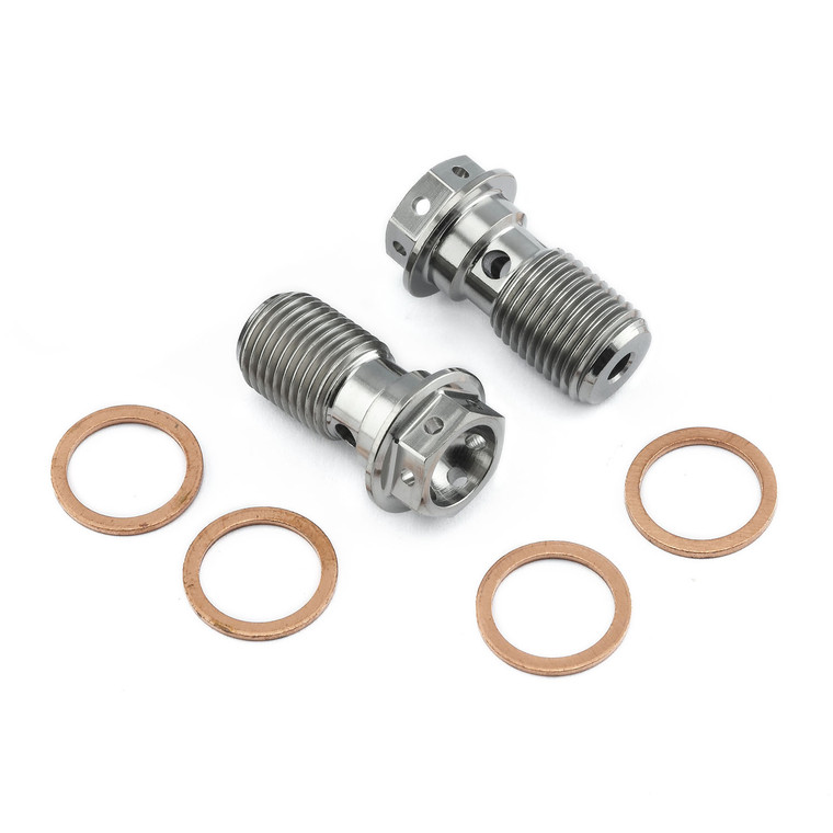 Titanium Banjo Bolt Single M10x(1.00mm) Front Brake Master Cylinder Race Spec Pack x2