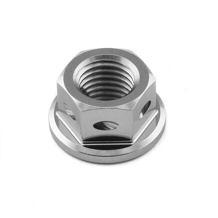 Titanium Flanged Nut M10x(1.25mm) Drilled